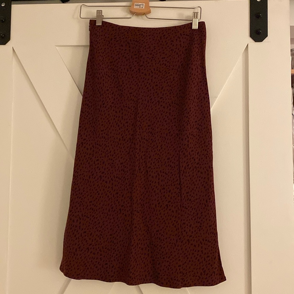 Rails midi maroon & black pattern skirt size small